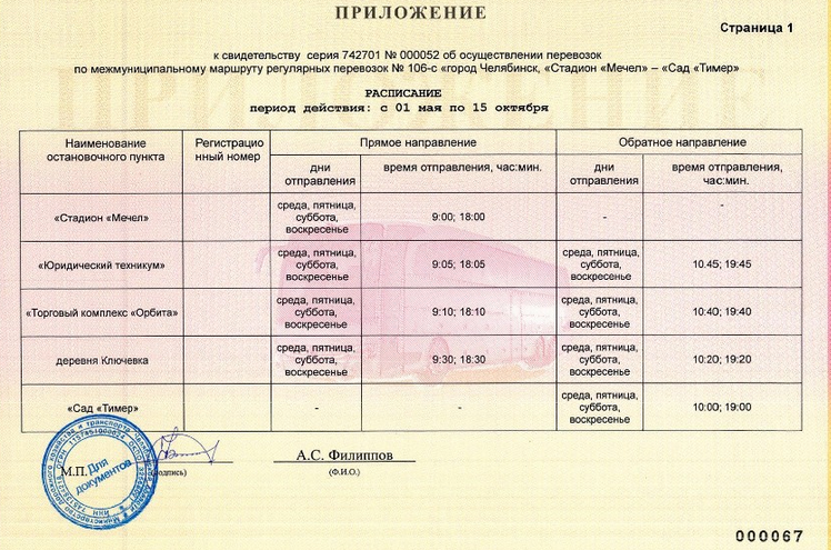 Карта маршрута регулярных перевозок
