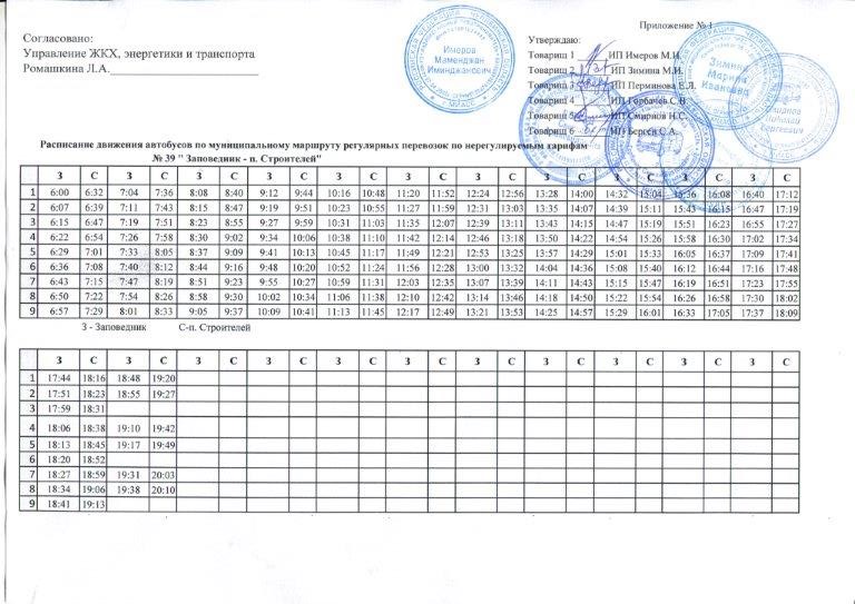 Расписание 39 автобуса нижний